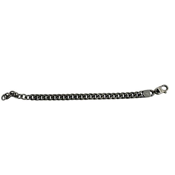 Fossil Stainless Steel Textured Smooth Reversible Unisex Curb Chain Bracelet - Picture 3 of 9